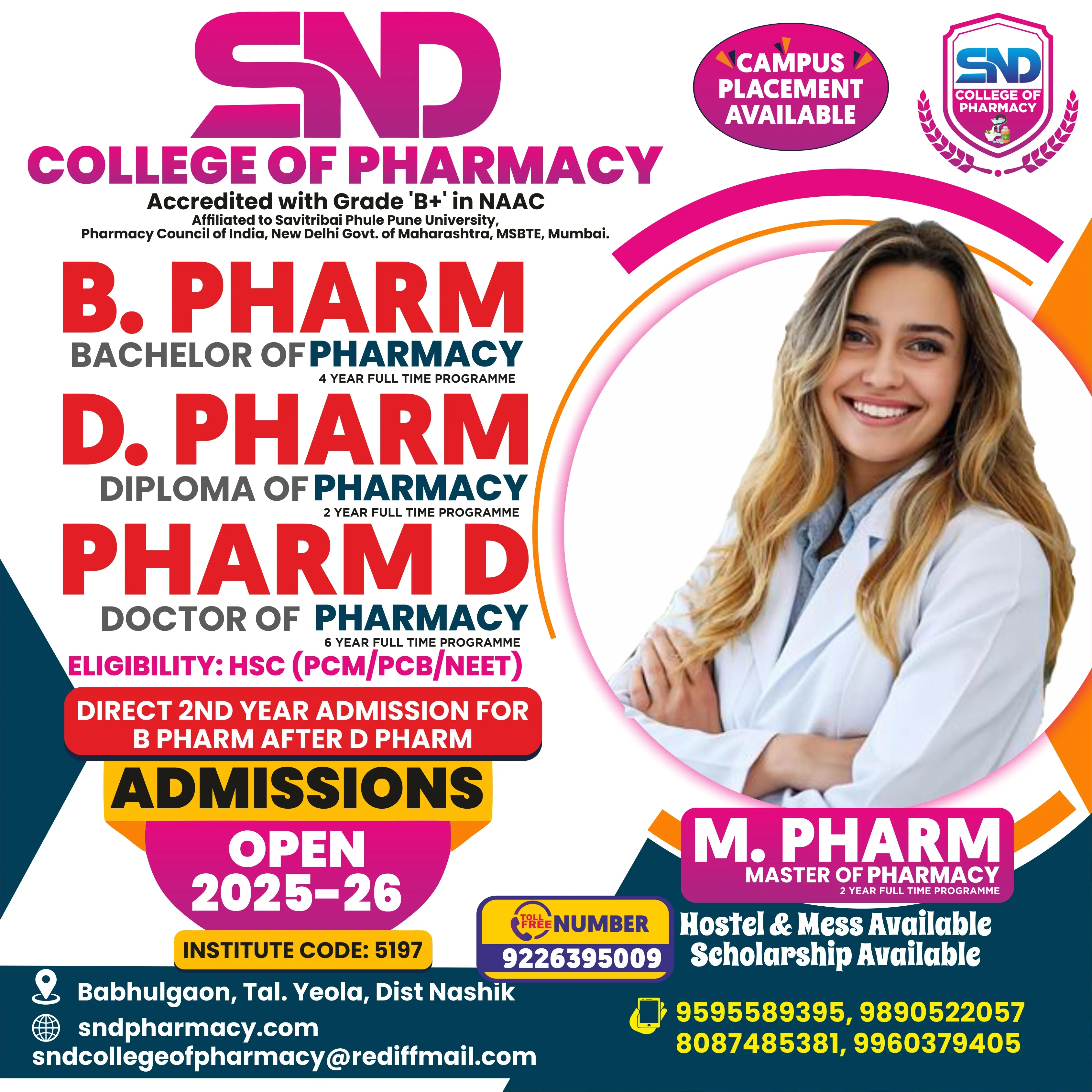 SND PharmacyCollege Flyer